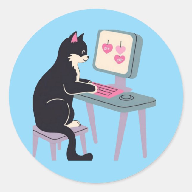Adesivo Cat lovers Tuxedo cat  (Frente)