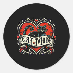 Adesivo Cat Mãe Vintage Estilo de Tatuagem Engraçado Tatua