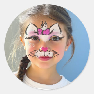 Adesivo Cat Makeup Classic Round Sticker