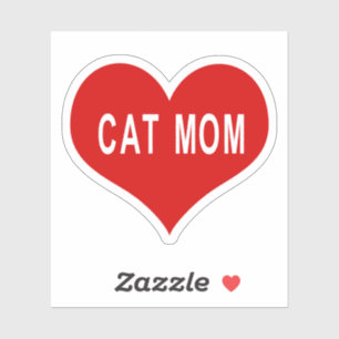 Adesivo CAT MOM Red Love Heart Vinyl Sticker