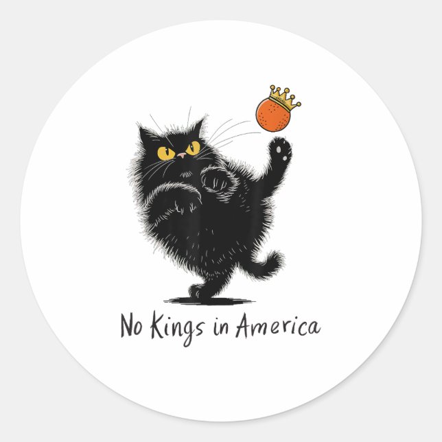 Adesivo Cat No Kings In America We The People Political (Frente)