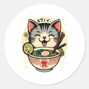 Adesivo Cat Noodle Japonês Anime ga Kawaii Cat