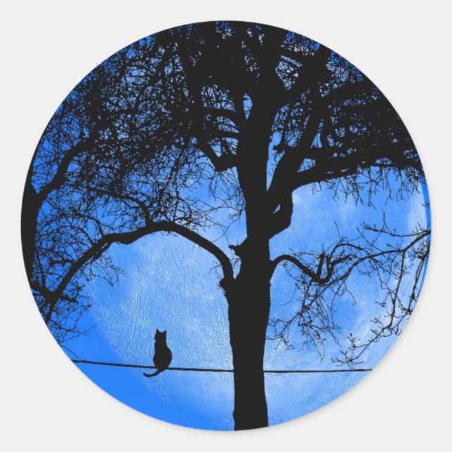 Adesivo Cat on a Wire Blue Moon (Frente)