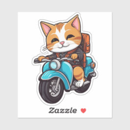 Adesivo cat on motorcycle