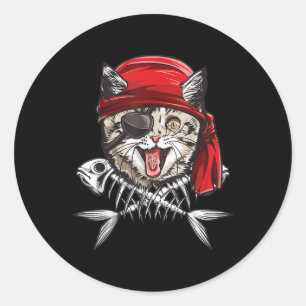 Adesivo Cat Pirate Boys Men Jolly Roger Flag Skull E Cro