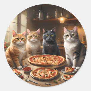 Adesivo Cat Pizza Night,