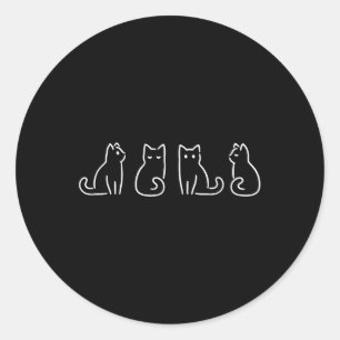 Adesivo Cat Posse Cat Lover Arte Minimalista