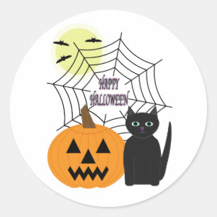 Adesivo Cat & Pumpkin Halloween