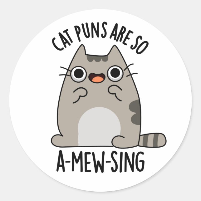Adesivo Cat Puns ARe, Então, Canta-Mu Um Animal Engraçado (Frente)