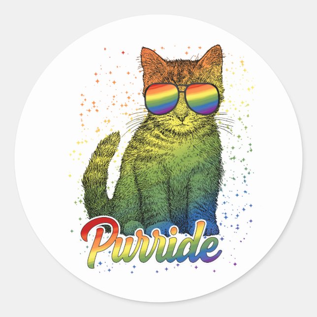 Adesivo Cat Purride LGBT (Frente)