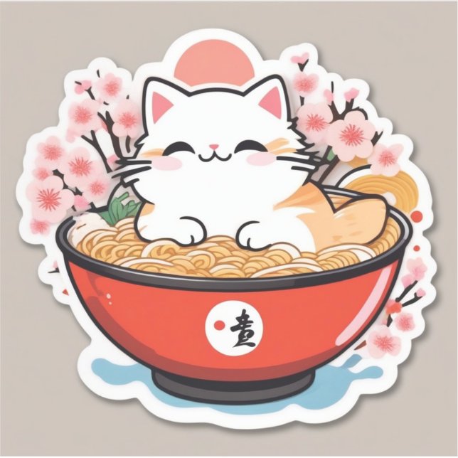 Adesivo Cat ramen (Frente)