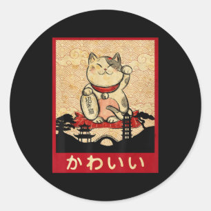Adesivo Cat Ramen Bowl Anime japonês Noodles Kawaii Neko