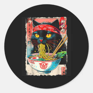 Adesivo Cat Ramen Japonês Gato Funny Kawaii