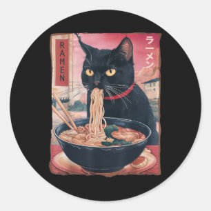 Adesivo Cat Ramen Noodle Anime Japonês Kawaii Oferece Home