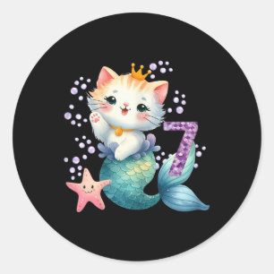 Adesivo Cat Sereia 7 Aniversário 7 Anos Meninas De Festa