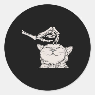 Adesivo Cat Skeleton Mão Preguiçosa Halloween Costume Lega