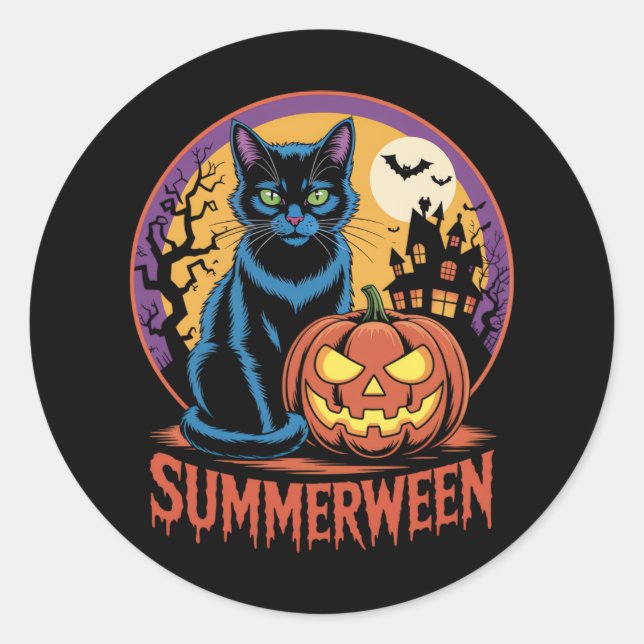 Adesivo Cat Spooky Summerbetween Vibes (Frente)