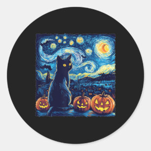 Adesivo Cat Starry Night Van Gogh Cat Para Cat Lover Cat D