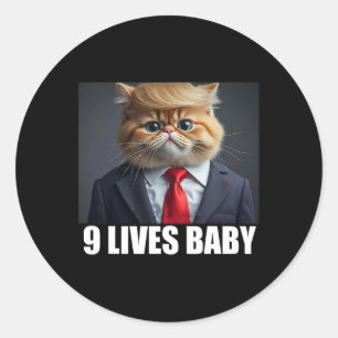 Adesivo Cat Trump 9 Lives Ba2 Memória Tremora Engraçada
