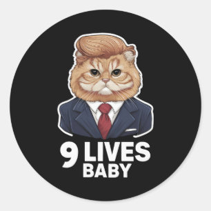 Adesivo Cat Trump 9 Lives Baby