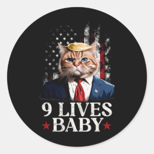 Adesivo Cat Trump 9 Lives Baby Trump 2024 Win Victory Winn