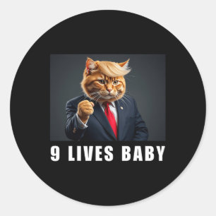 Adesivo Cat Trump 9 Lives Baby Trump 2024 Win Victory Winn