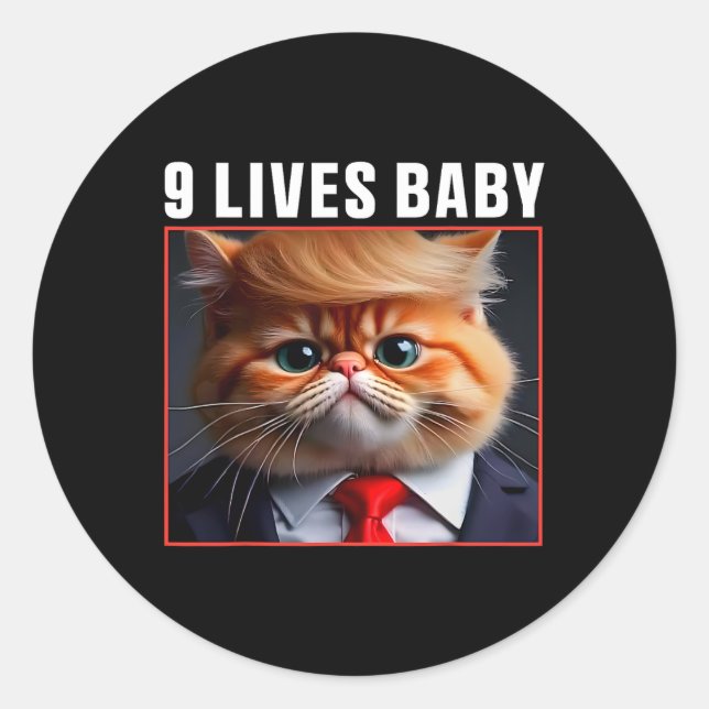 Adesivo Cat Trump 9 Vive Bebê Engraçado Votar Para Trump C (Frente)