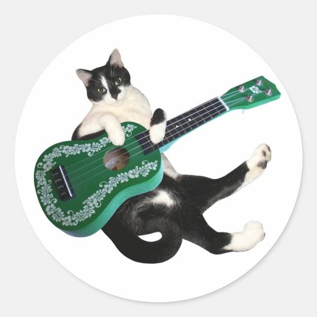 Adesivo Cat Ukulele Sticker (Frente)