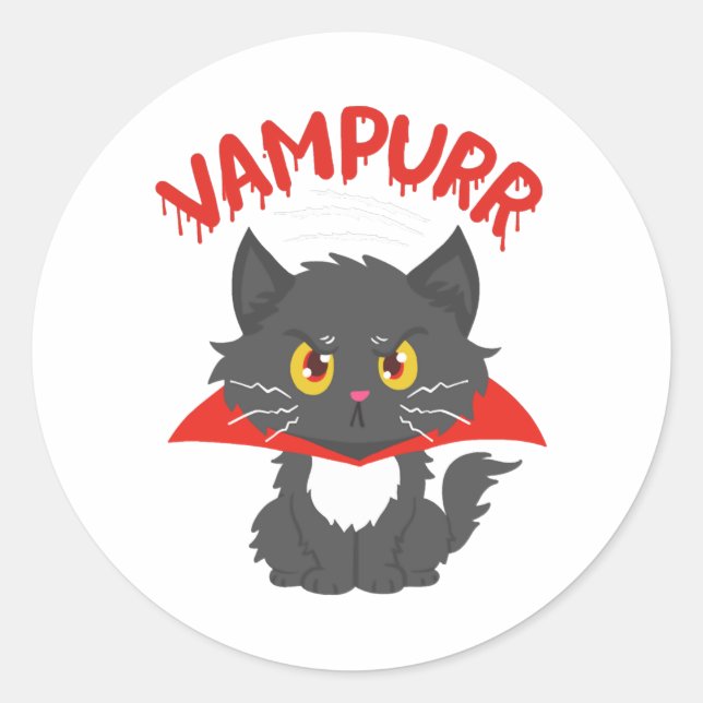 Adesivo Cat Vampire Halloween (Frente)