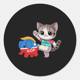 Adesivo Cat Vs. Gop Elephant - Kamala Harris - Anti Trump