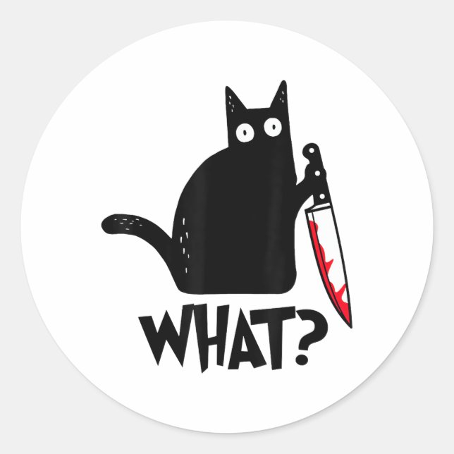 Adesivo Cat What_ Funny Black Cat  (Frente)