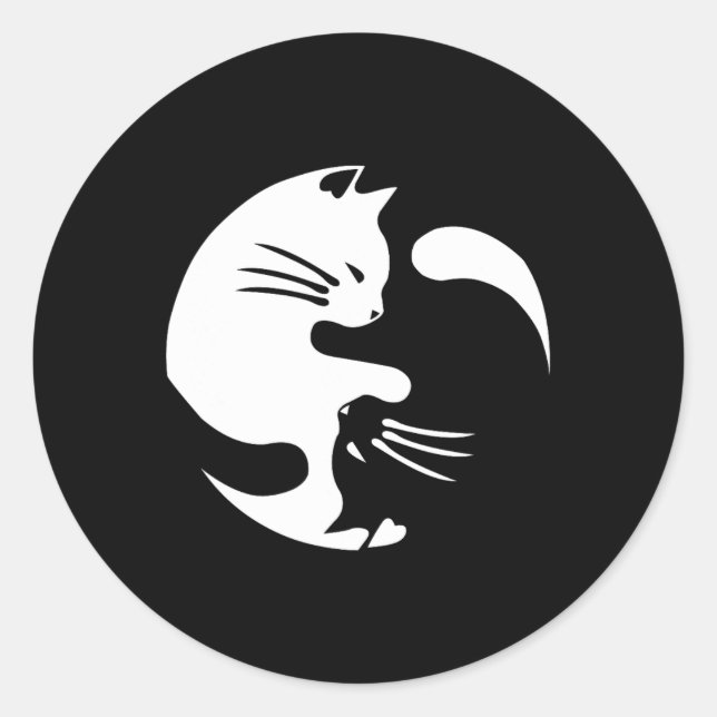 Adesivo Cat Yin Yang Peace Loving Interconnected Gift Idea (Frente)