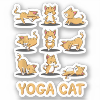 Adesivo Cat Yoga Zen Cat Yoga Meditação de Doses Homens Mu