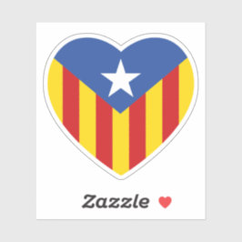 Adesivo Catalan Flag Heart
