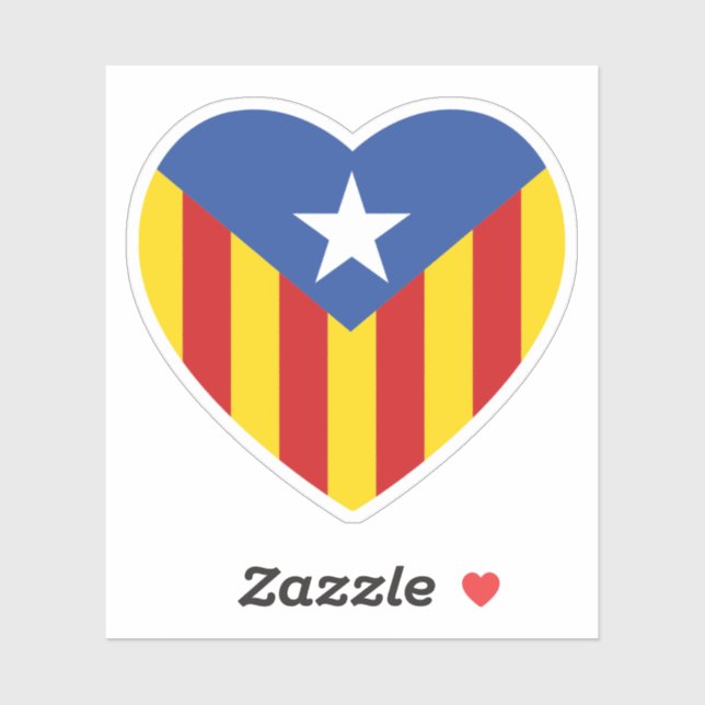 Adesivo Catalan Flag Heart (Folha)