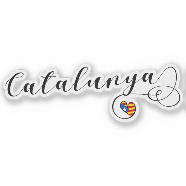 Adesivo Catalunha Bandeira do Coração da Independência da  (Frente)