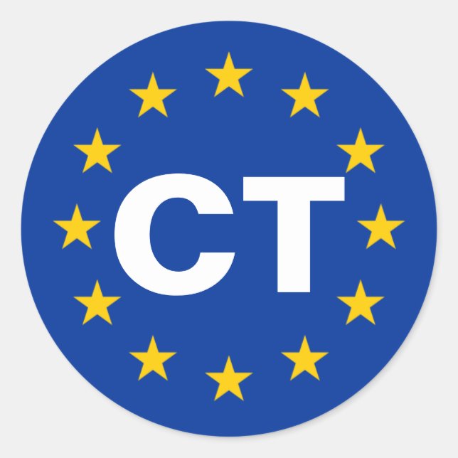 Adesivo Catalunha "CT" Bandeira Europeia (Frente)