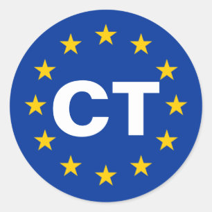 Adesivo Catalunha "CT" Bandeira Europeia
