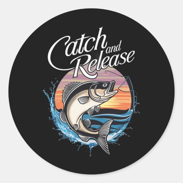 Adesivo Catch And Release Fish Sunset Fishing  (Frente)