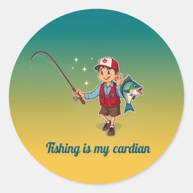 Adesivo Catch of the Day: Fishing is My Cardian (Frente)
