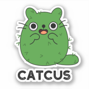 Adesivo Catcus Funny Cat Cactus Pun
