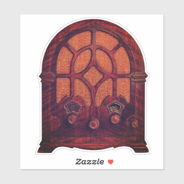 Adesivo Catedral antiga de deco elegante de madeira de rád (Folha)