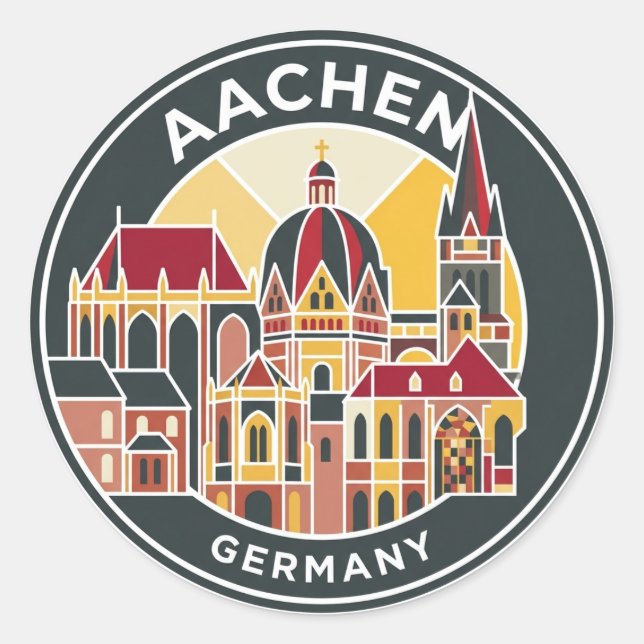 Adesivo Catedral de Aachen Alemanha (Frente)