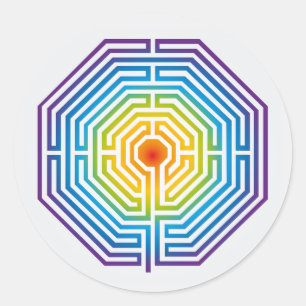 Adesivo Catedral de Labirinto Maze de Amiens Negro e Branc