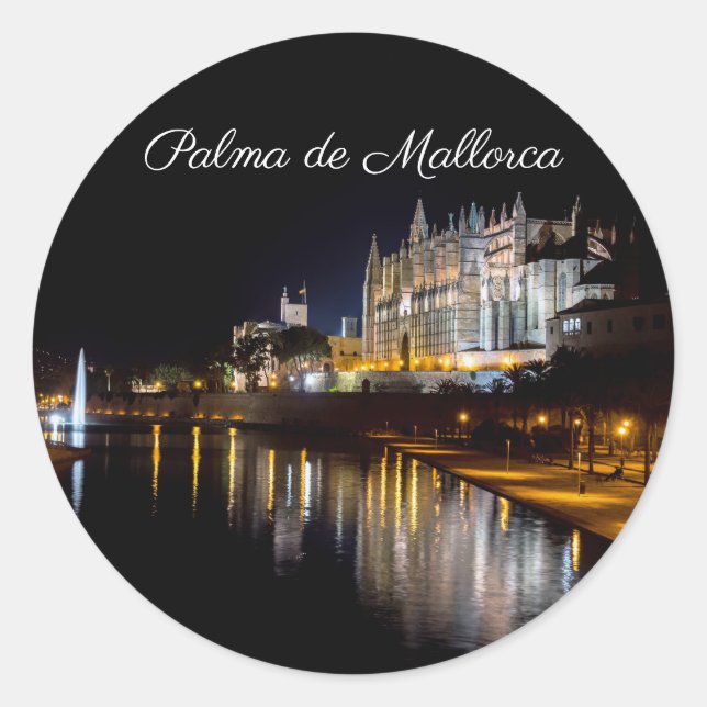 Adesivo Catedral de Palma de Maiorca à noite - Espanha (Frente)