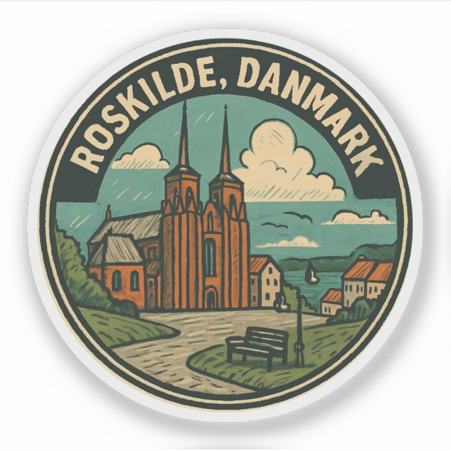 Adesivo Catedral de Roskilde Dinamarca (Frente)