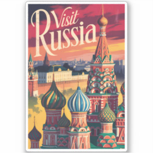 Adesivo Catedral de São Basílio Rússia Ilustração Viagem