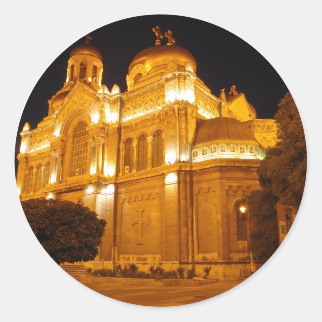 Adesivo Catedral de Varna à Noite (Frente)