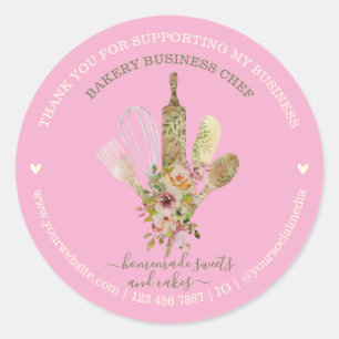 Adesivo Catering Bakery Chef Russo rosa fofo