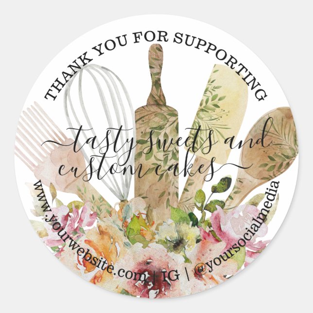 Adesivo Catering Bakery Kitchen Russo Eucalyptus Floral (Frente)